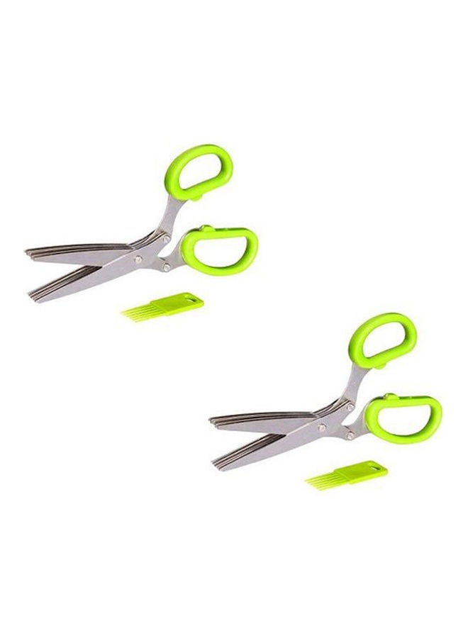 Set Of 2 Multifunction 5 Layer Scissors Multicolour