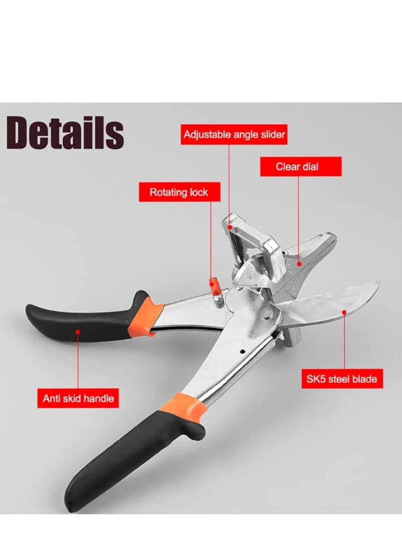 Multi Angle Miter Shear Cutter, 0°- 135° Multi Angle Miter Shear Cutter, Adjustable Angle Shear Cutter, Adjustable Trunking Shear Scissors for Wooden Work