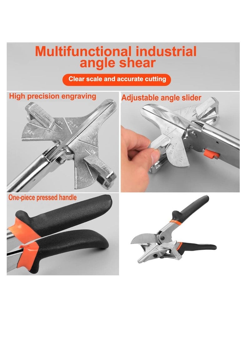 Multi Angle Miter Shear Cutter, 0°- 135° Multi Angle Miter Shear Cutter, Adjustable Angle Shear Cutter, Adjustable Trunking Shear Scissors for Wooden Work