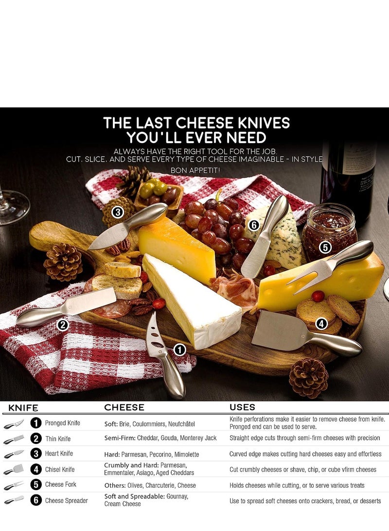 ICOSA Living Lunar Cheese Knives Set Premium Stainless Steel Cheese Knives Collection