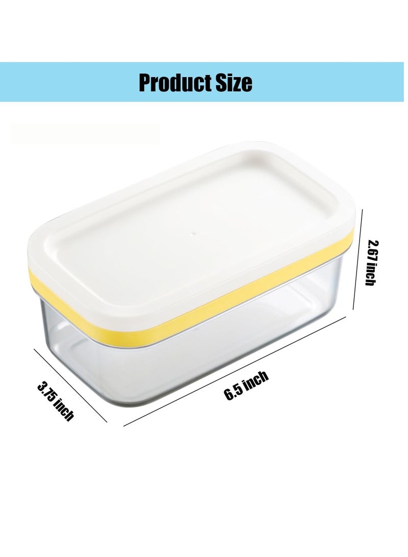 Butter Box, with Transparent Lid Refrigerated Butter Slicer Cutter Stainless Steel, Butter Cutter Slicer and Dish, Replaceable Kitchen Cooking Baking Tool, for Kitchen (White)