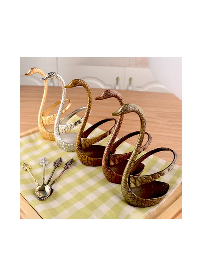Swan Tableware Spoon Fork Holder Silver 17x6x8centimeter