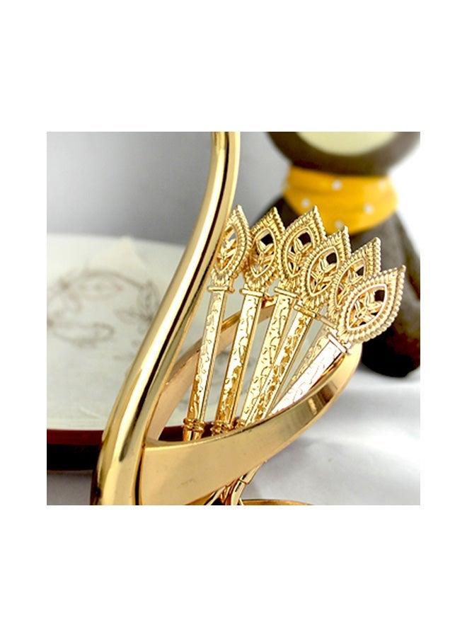 Swan Tableware Spoon Fork Holder Gold 17x6x8centimeter