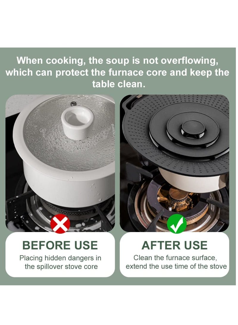 Pot Cover Spill Stopper Lid, Silicone Spill Stopper Reusable Boil Over Spill Stopper Lid Multifunctional Overflow Stopper Lid for Pans and Pots Boil Kitchen Over Safeguard(11.8 Inch)