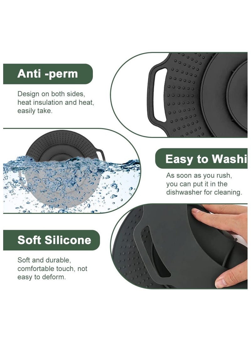 Pot Cover Spill Stopper Lid, Silicone Spill Stopper Reusable Boil Over Spill Stopper Lid Multifunctional Overflow Stopper Lid for Pans and Pots Boil Kitchen Over Safeguard(11.8 Inch)