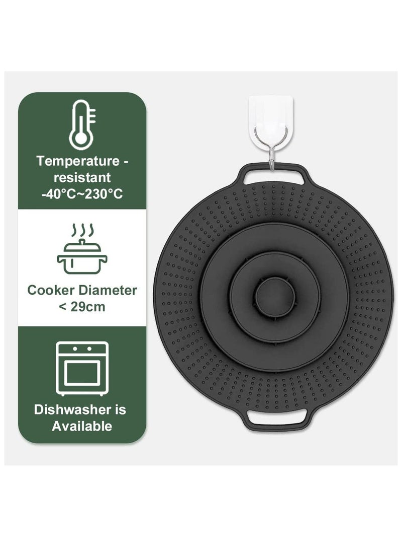 Pot Cover Spill Stopper Lid, Silicone Spill Stopper Reusable Boil Over Spill Stopper Lid Multifunctional Overflow Stopper Lid for Pans and Pots Boil Kitchen Over Safeguard(11.8 Inch)
