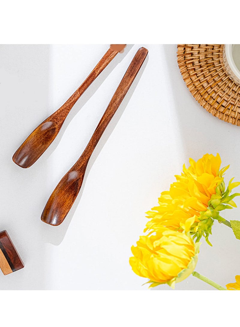 Wooden Spoons Coffee Spoons Teaspoons Handmade Wood Tasting Spoon Iced Tea Spoons Mini Stirring Spoon Espresso Mixing Spoon Teaspoon Dessert Honey Spoons Table Spoon