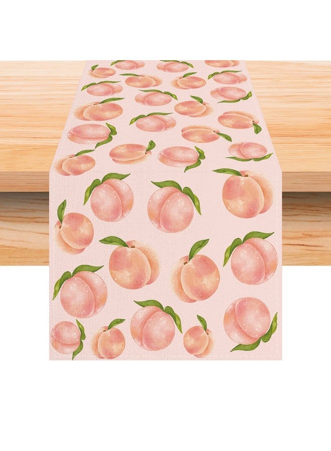 Linen Pastel Pink Watercolor Peach Table Runner 72 Inches Long Peach Tablecloth One Sweet Peach Birthday Party Baby Shower Decorations And Supplies