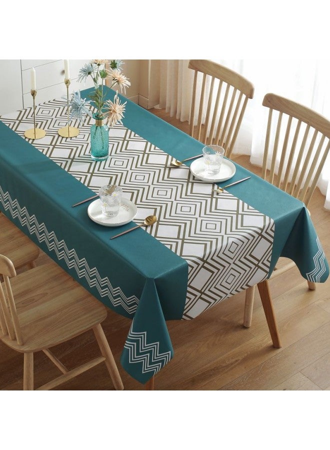 140 x 180 cm Waterproof Rectangular PVC Tablecloth, Oil and Stain Resistant Tablecloth Cover, Wipeable Plastic Tabletop Protection, Suitable for Kitchen Dining Party Tabletop Decoration