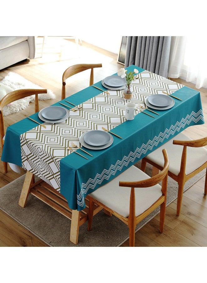 140 x 180 cm Waterproof Rectangular PVC Tablecloth, Oil and Stain Resistant Tablecloth Cover, Wipeable Plastic Tabletop Protection, Suitable for Kitchen Dining Party Tabletop Decoration