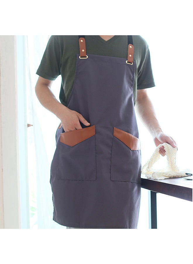 Apron With Adjustment Strap And Two Pockets Purple 63x74cm