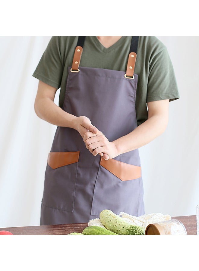 Apron With Adjustment Strap And Two Pockets Purple 63x74cm