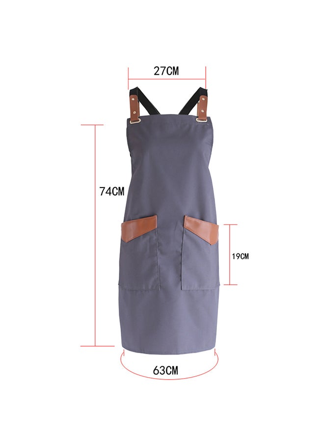 Apron With Adjustment Strap And Two Pockets Purple 63x74cm