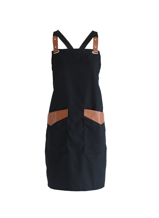 Apron With Adjustment Strap And Two Pockets Black 63x74cm