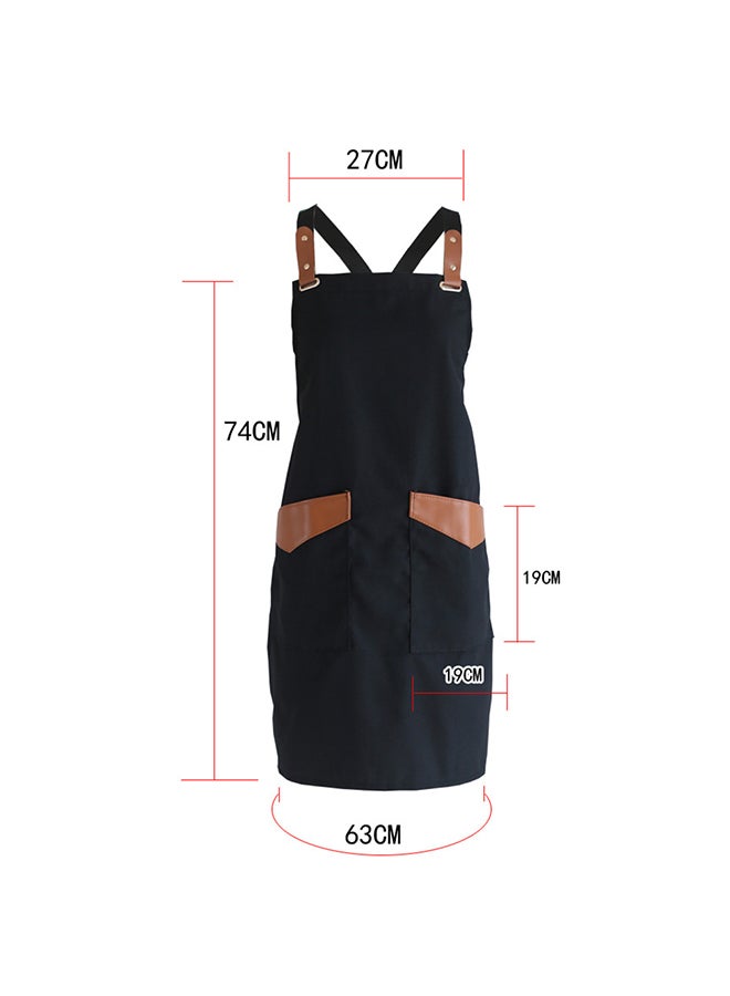 Apron With Adjustment Strap And Two Pockets Black 63x74cm