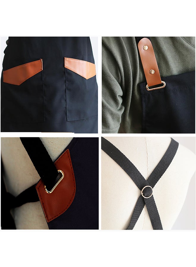 Apron With Adjustment Strap And Two Pockets Black 63x74cm