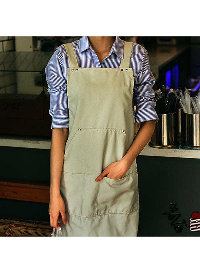 Back Strap Apron With Two Pockets Green 65x80cm