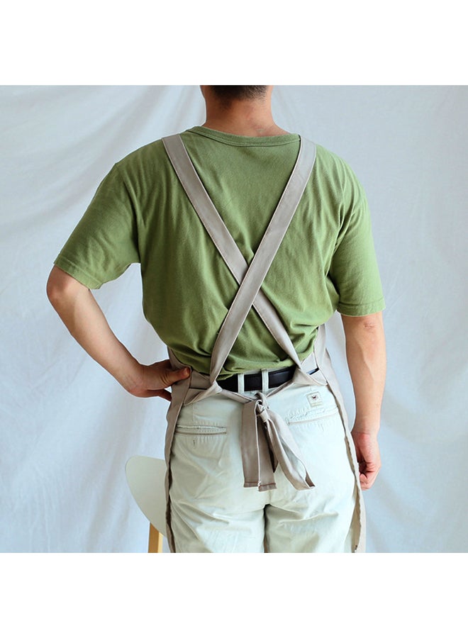 Back Strap Apron With Two Pockets Green 65x80cm