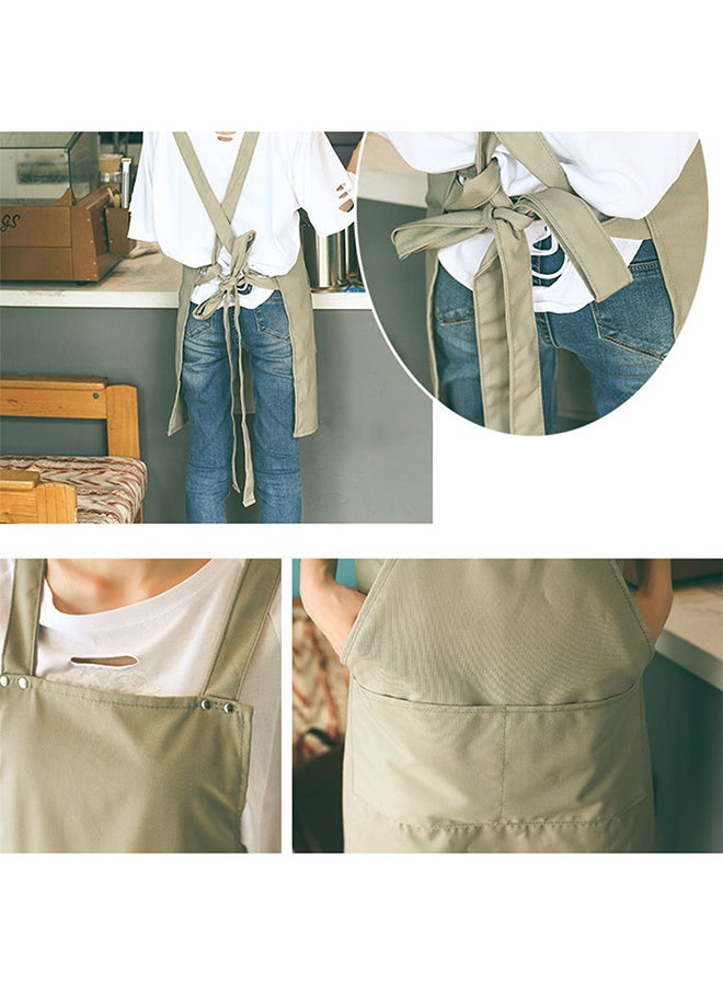 Back Strap Apron With Two Pockets Green 65x80cm