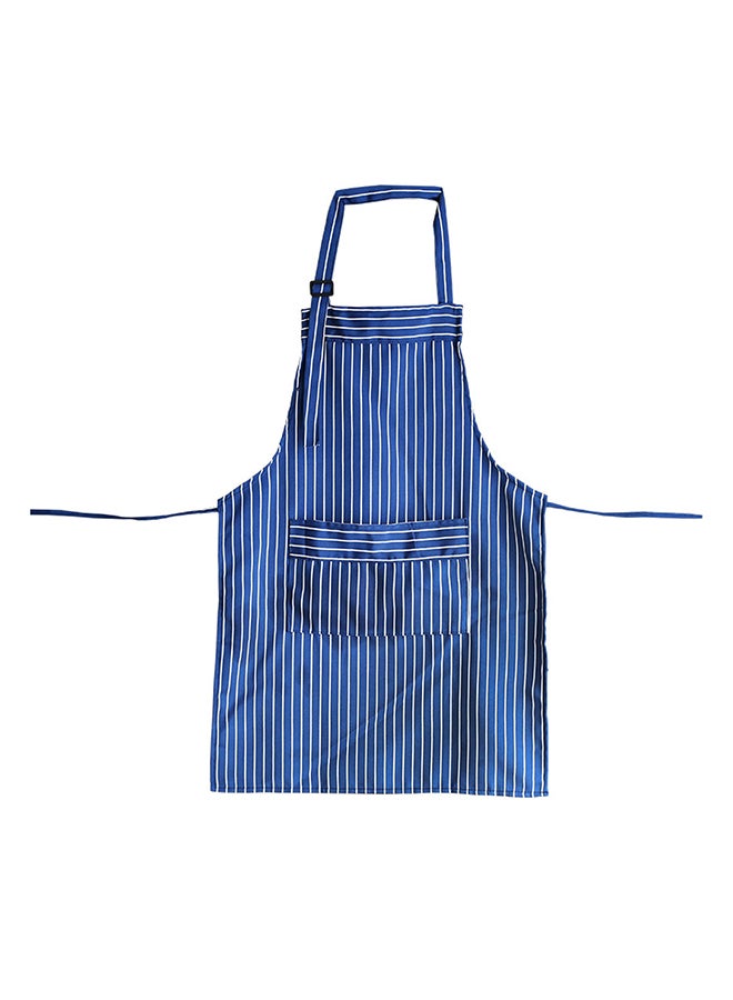 Striped Kitchen Apron With Adjustable Neck Strap Blue 57x82cm