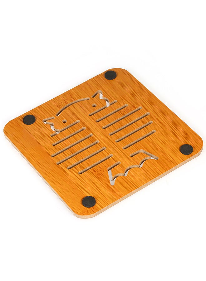 Heat Insulation Trivet Hot Pot Holder Mat Bamboo ecru 14.50X0.50X14.50cm