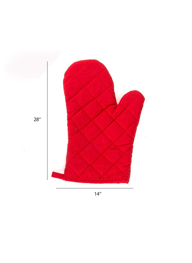 Oven Mitt Heat Proof Cooking Pot Holder Red 28x14cm