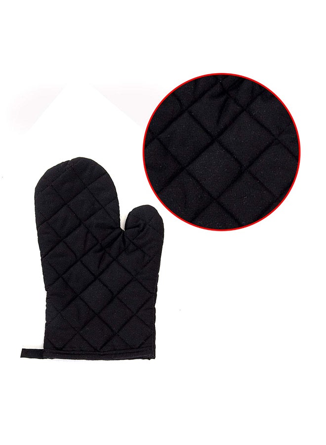 Oven Mitt Heat Proof Protector Gloves Black 28x14centimeter