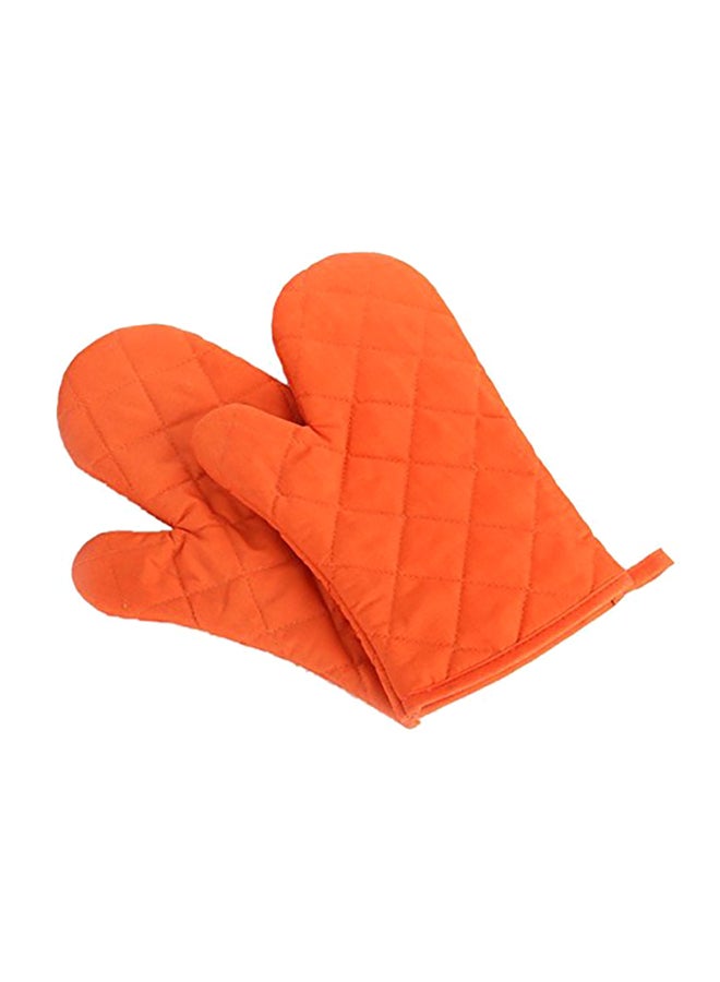 Oven Mitt Heat Proof Cooking Pot Holder Orange 28x14centimeter