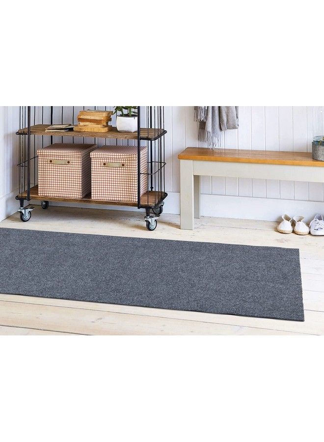 Scrape Rib Solid Design Nonslip Rubberback 3X6 Indoor Outdoor Waterproof Runner Rug For Hallway Kitchen Living Room Garage Patio 2'7