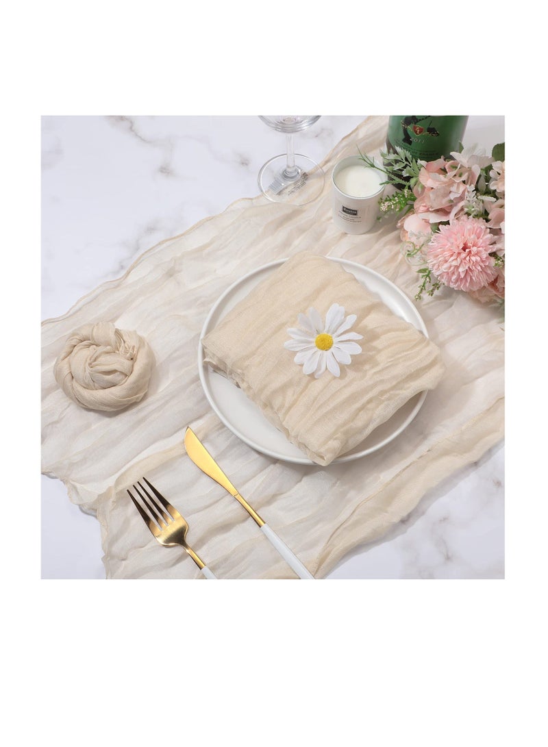 10 Pieces Gauze Cheesecloth Napkins, Wrinkled Dinner 19.7 x Inch Table Napkins Decorative Cloth for Home Wedding Parties Decoration Family Everyday Use