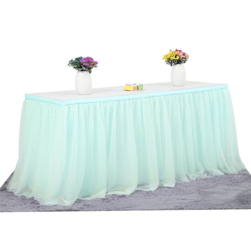 Handmade Tulle Table Skirt Light Green