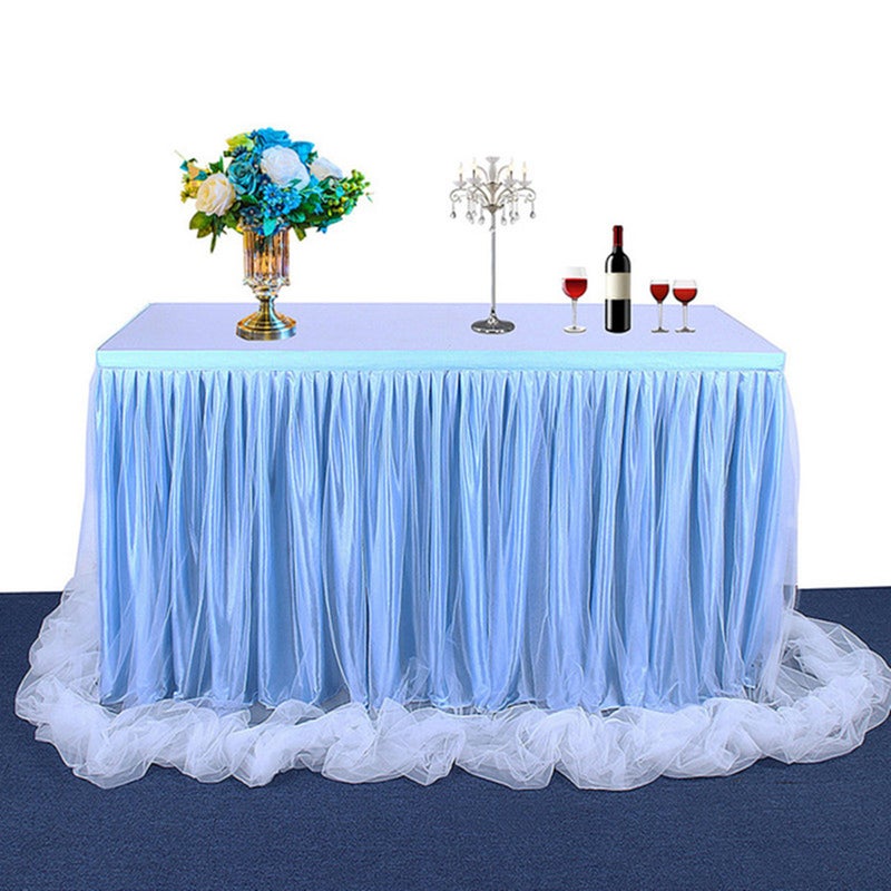 Handmade Tulle Table Skirt Blue 35 x 2 x 35cm