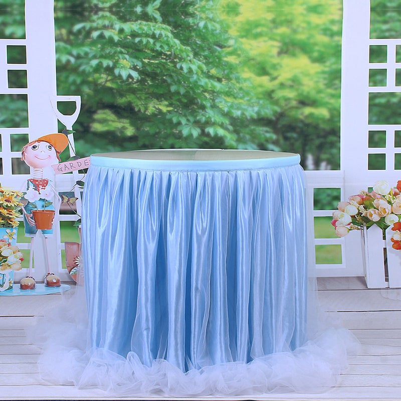 Handmade Tulle Table Skirt Blue 35 x 2 x 35cm