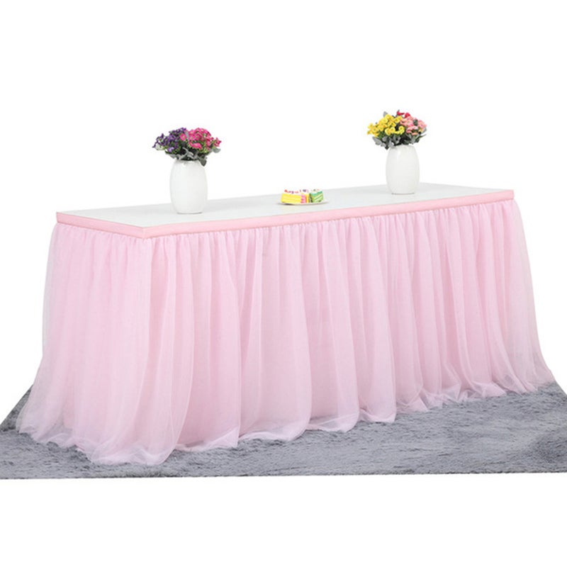 Handmade Tulle Table Skirt Pink 35 x 2 x 35cm