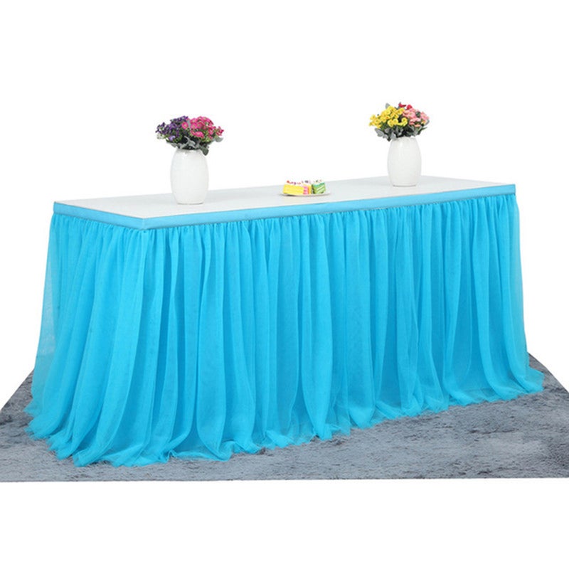 Handmade Tulle Table Skirt Blue 35 x 2 x 35cm