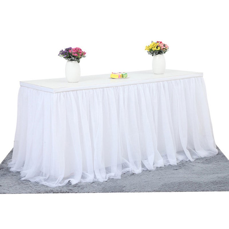 Handmade Tulle Table Skirt White 35 x 2 x 35cm