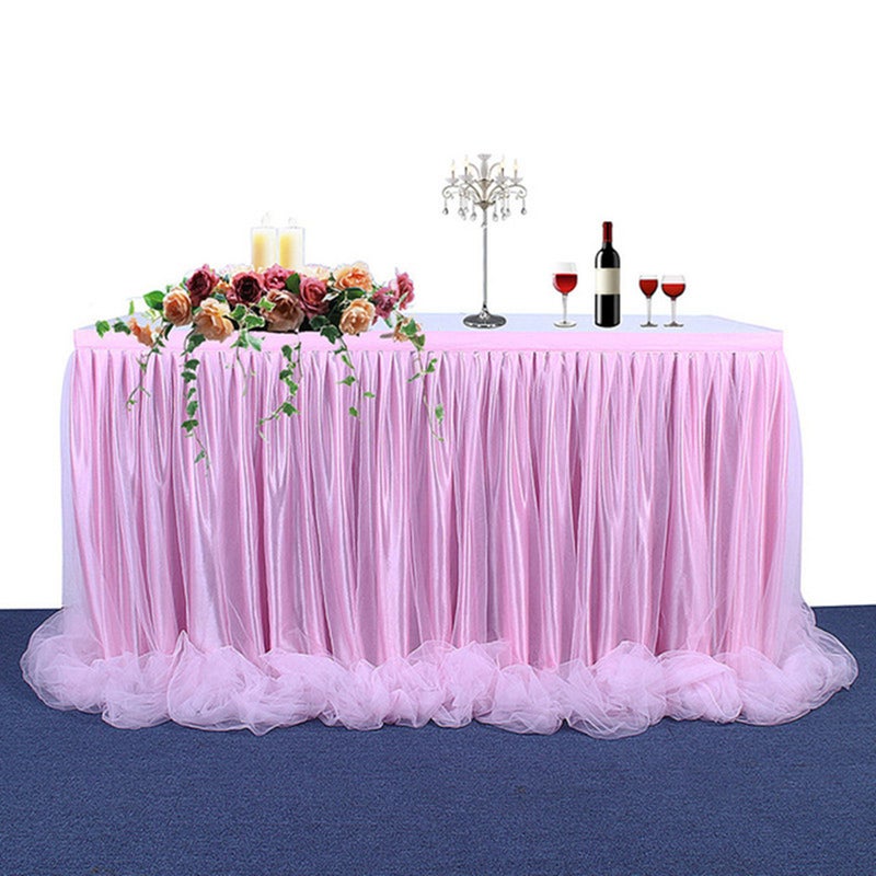 Handmade Tulle Table Skirt Pink 35 x 2 x 35cm