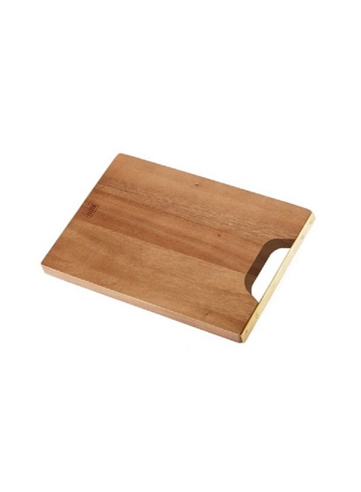 Billi Wooden Cutting Board With Gold Metal Hand