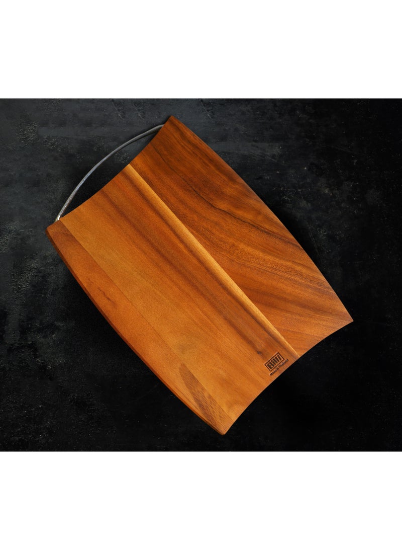 Cutting Board with Metal Handle ACA-15DC, Brown, Wooden/Metal