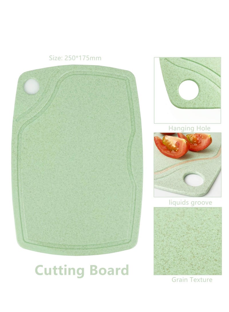 Camping Cutting Board ,5 In1 Kitchen Plastic Cutting Board Set with Bottle Opener, Peeler, Kitchen Knife, Serving Tray, Cutting Board, Dishwasher Safe