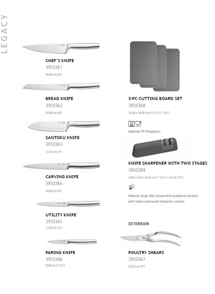 Berghoff Legacy Chef's knife stainless steel for meat or vegetables Pieter Roex Design 20 cm - Leo