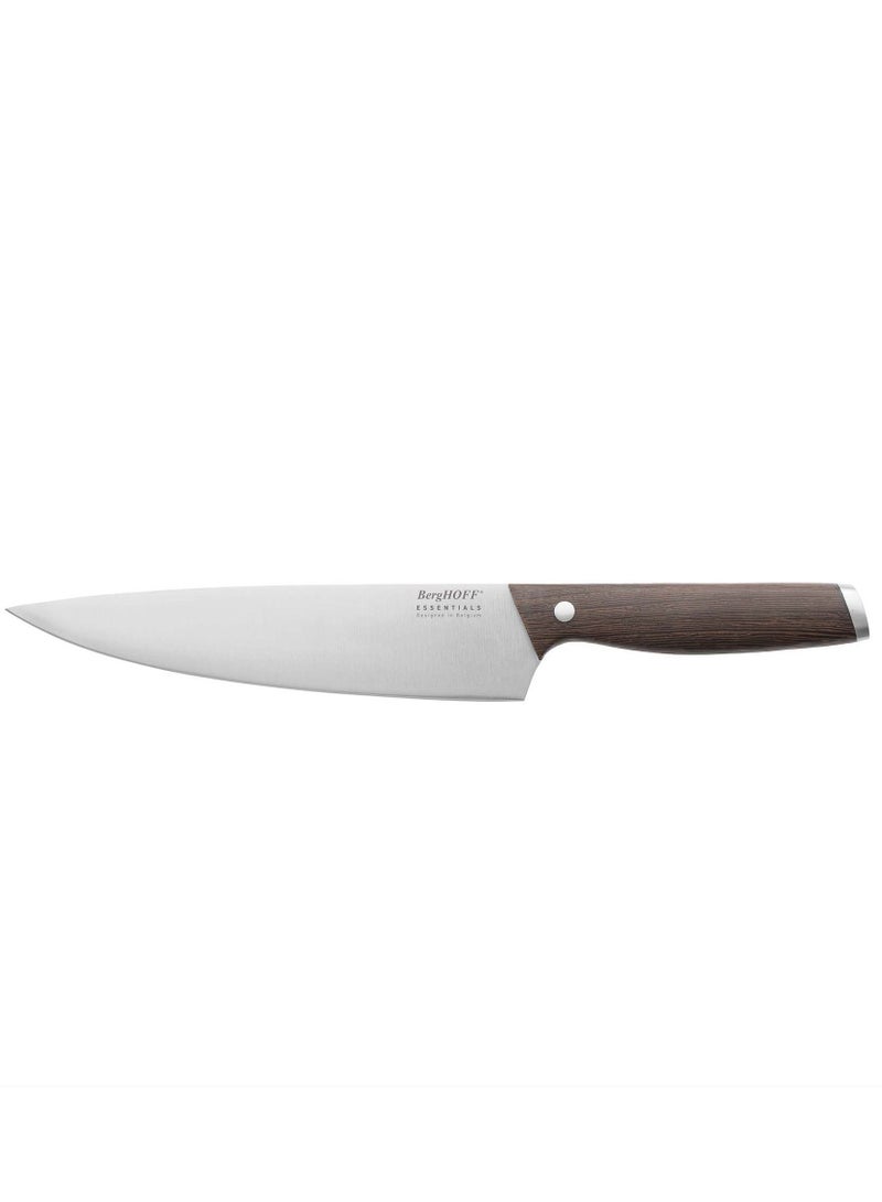 BergHOFF Essentials, Stainless Steel Chef's Knife, Wooden Handel, Lifetime Limited Warrnty, 20 CM