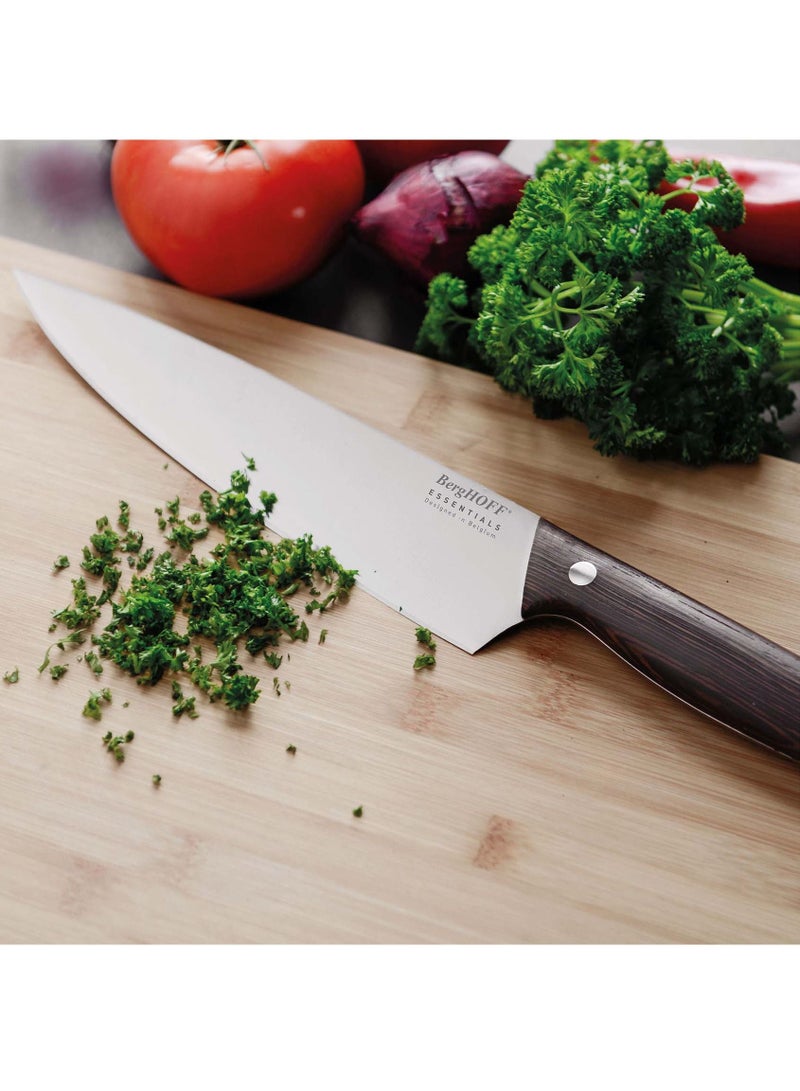 BergHOFF Essentials, Stainless Steel Chef's Knife, Wooden Handel, Lifetime Limited Warrnty, 20 CM