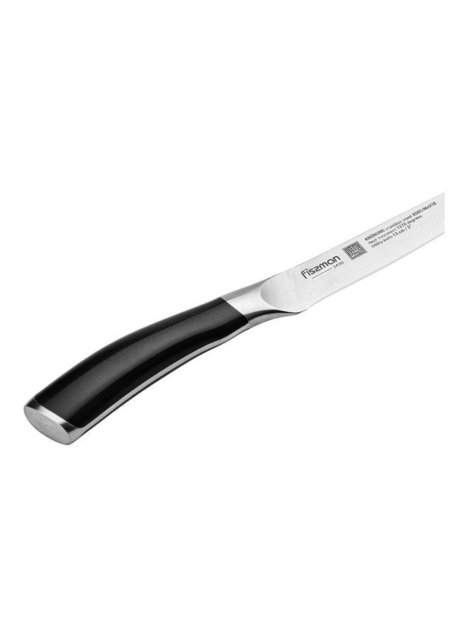 Stainless Steel Utility Knife Krönung Series Silver/Black 5inch