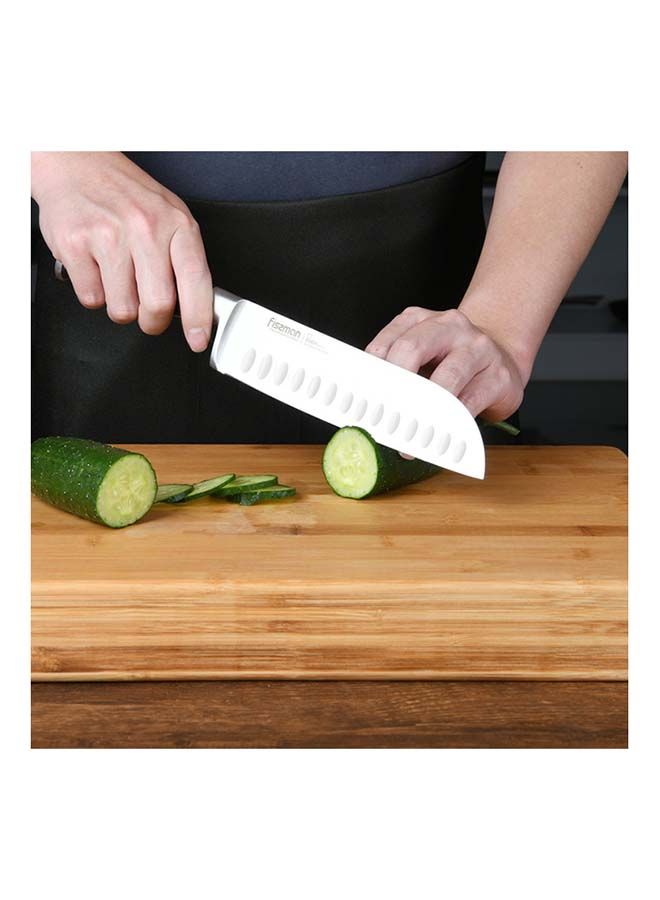 Santoku Knife Koch Series For Chopping Vegetables, Thin Slicing And Cutting Fish And Meat, Made of 5Cr15MoV Stainless Steel, Hardened to 57 HRC Ergonomic Shape Handle 7inch