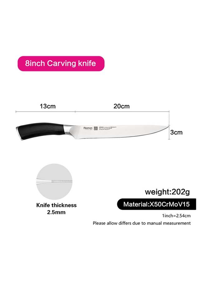 Carving Knife Kronung Series High-Alloy German Steel X50crmov15, Hardened To 57 Units On The Rockwell Scale With Narrow Blade Great For Preparing Japanese Dishes - Sushi And Sashimi 8inch