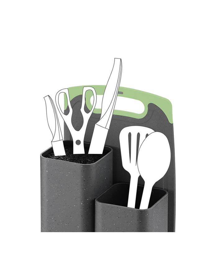 Kitchen Knife And Utensil Organizer With Cutting Board