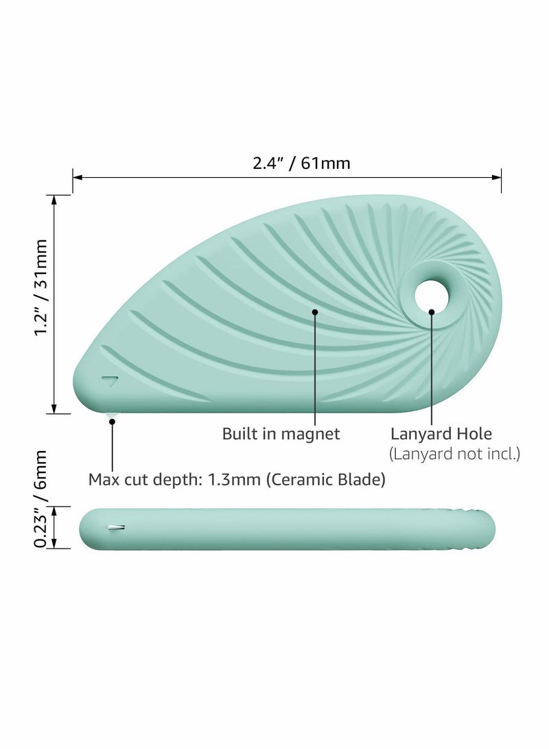 Mini Box Cutter Micro Ceramic Blade Safety Letter Opener Lightweight Portable Ideal for Boxboard Thin Corrugate (green)