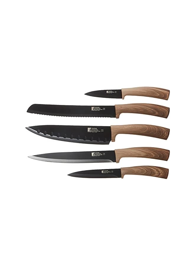 Moncayo 6 Pcs Knife Set, Stainless Steel, Brown, BG9078mm