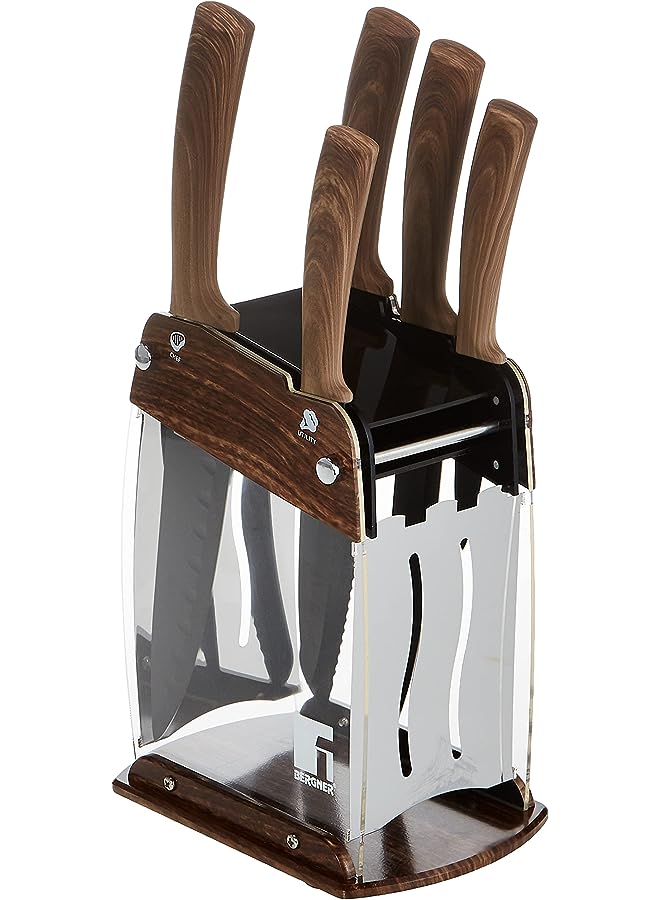 Moncayo 6 Pcs Knife Set, Stainless Steel, Brown, BG9078mm